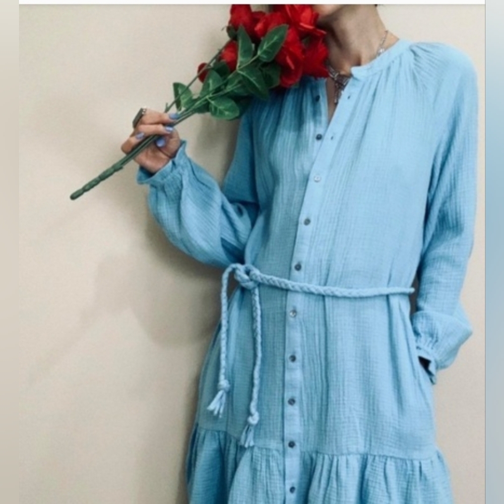 Magaschoni Aqua Long Sleeve Dress